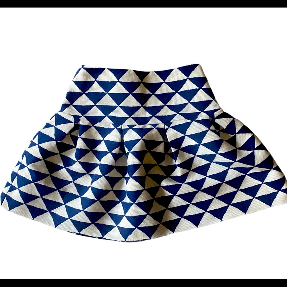 Lili Gaufrette Navy Triangle Pattern Skirt